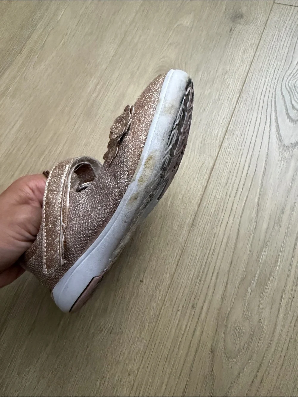 Stride rite Holly adapt Girls' Sparkle Mary Jane Shoes in Rose Gold size 10.5xw